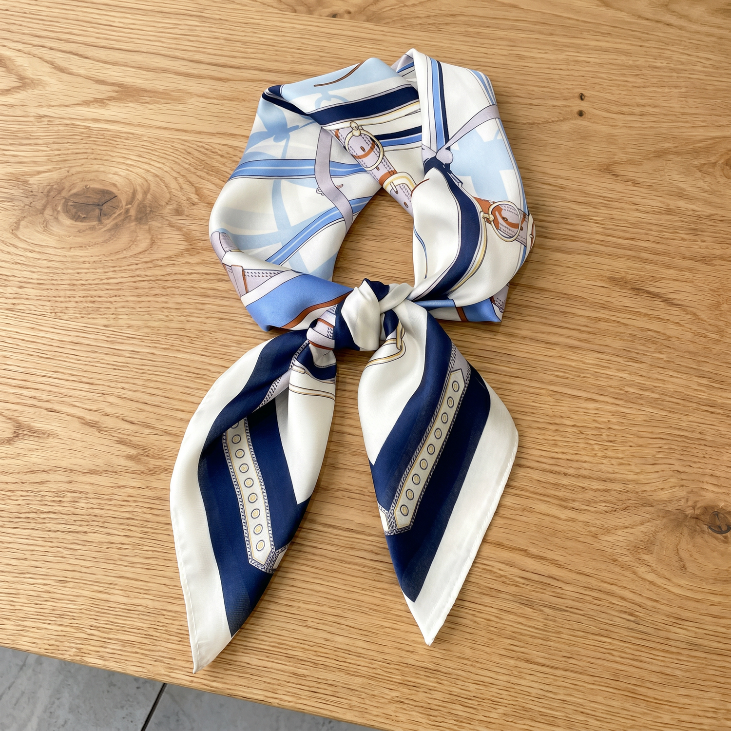 Bracksley blue klassisch satin scarf for women, 27 inch square — view 1