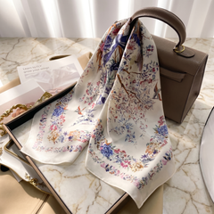 Bracksley multicolor floral satin scarf for women, 27 inch square — view 1