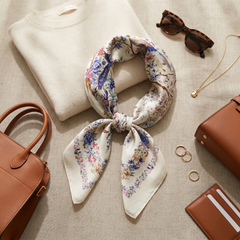 Bracksley multicolor floral satin scarf for women, 27 inch square — view 2