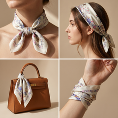 Bracksley multicolor floral satin scarf for women, 27 inch square — view 3