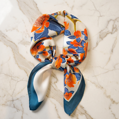 Bracksley multicolor floral satin scarf for women, 27 inch square — view 1