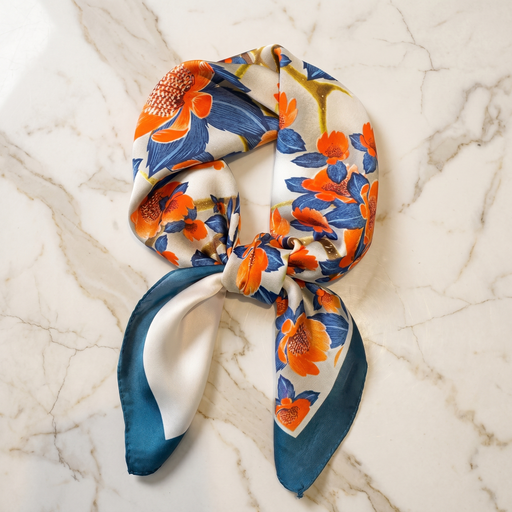 Bracksley multicolor floral satin scarf for women, 27 inch square — view 1