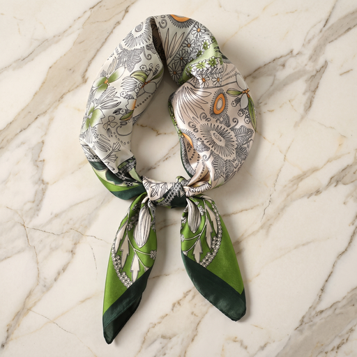Bracksley multicolor floral satin scarf for women, 27 inch square — view 1