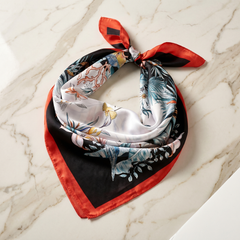 Bracksley multicolor floral satin scarf for women, 27 inch square — view 1