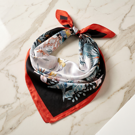 Bracksley multicolor floral satin scarf for women, 27 inch square — view 1