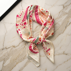 Bracksley multicolor floral satin scarf for women, 27 inch square — view 1