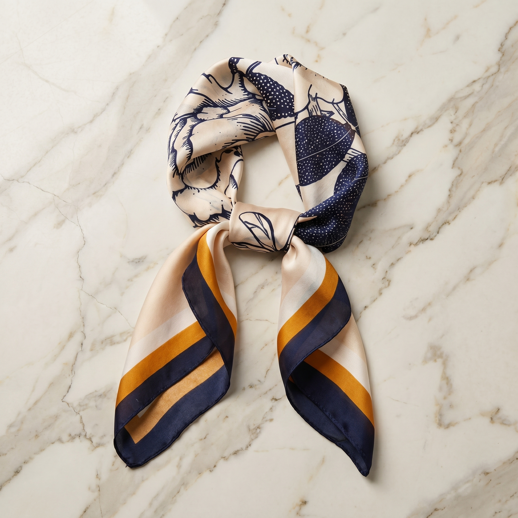 Bracksley multicolor floral satin scarf for women, 27 inch square — view 1