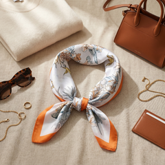 Bracksley multicolor floral satin scarf for women, 27 inch square — view 2