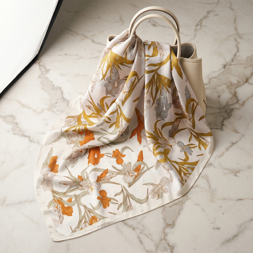 Bracksley multicolor floral satin scarf for women, 27 inch square — view 1