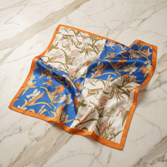 Bracksley multicolor floral satin scarf for women, 27 inch square — view 1