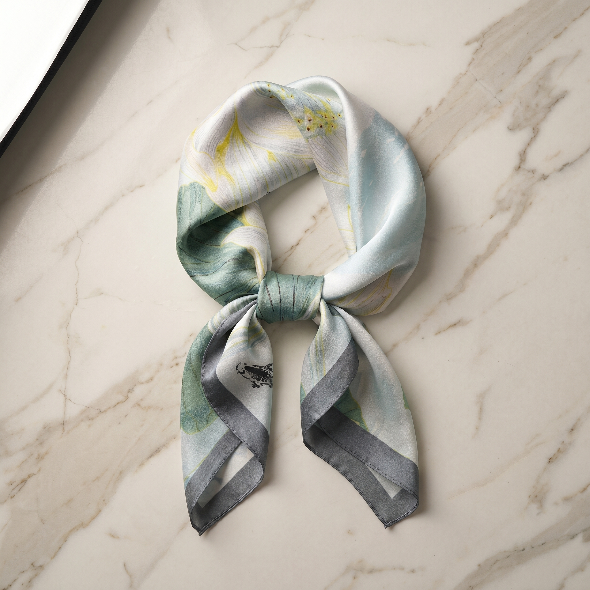 Bracksley multicolor floral satin scarf for women, 27 inch square — view 1