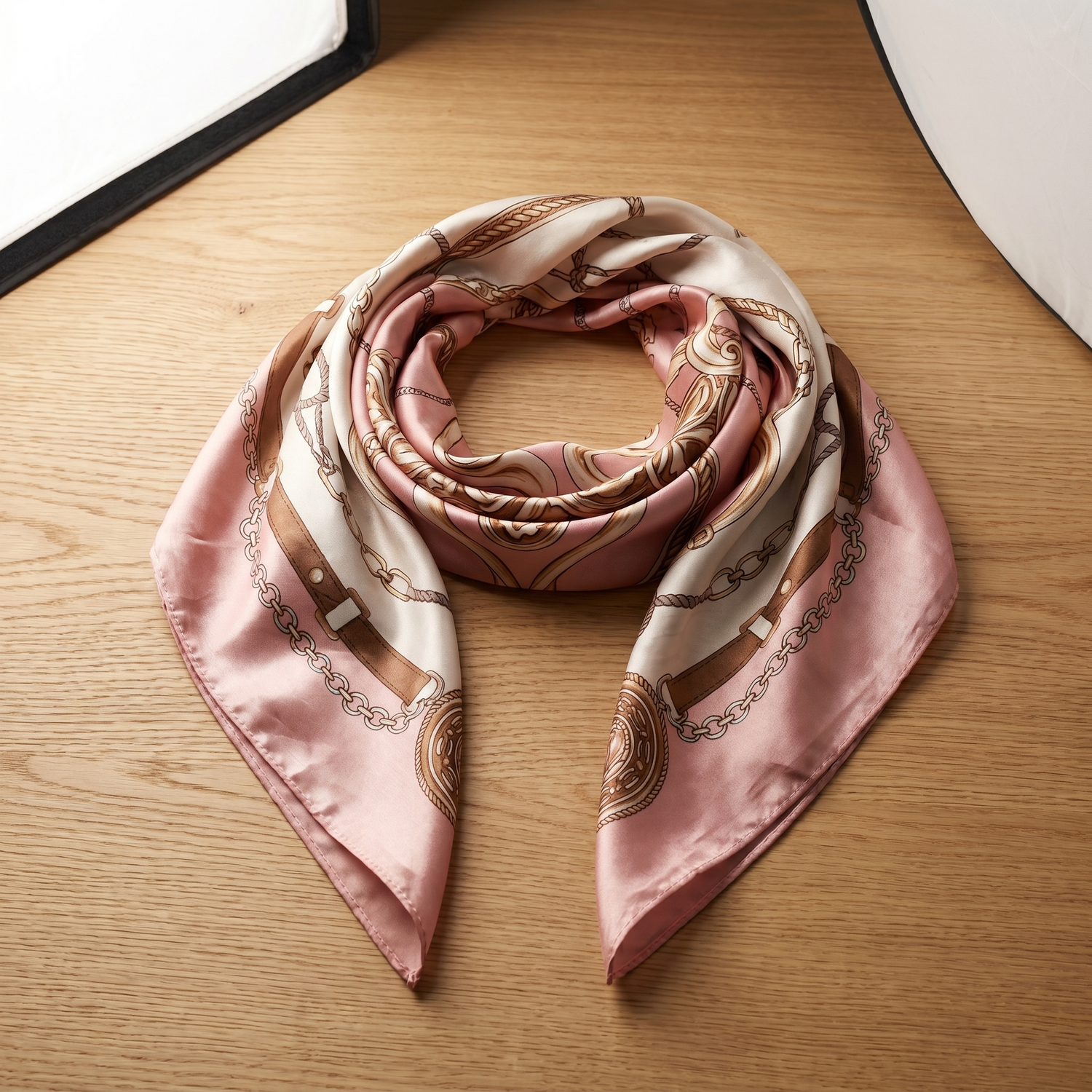 Bracksley pink klassisch satin scarf for women, 27 inch square — view 1
