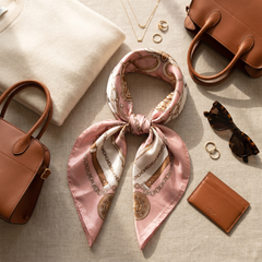 Bracksley pink klassisch satin scarf for women, 27 inch square — view 2