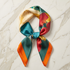 Bracksley multicolor floral satin scarf for women, 27 inch square — view 1
