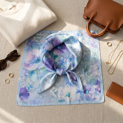 Bracksley multicolor floral satin scarf for women, 27 inch square — view 2