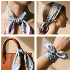 Bracksley multicolor floral satin scarf for women, 27 inch square — view 3